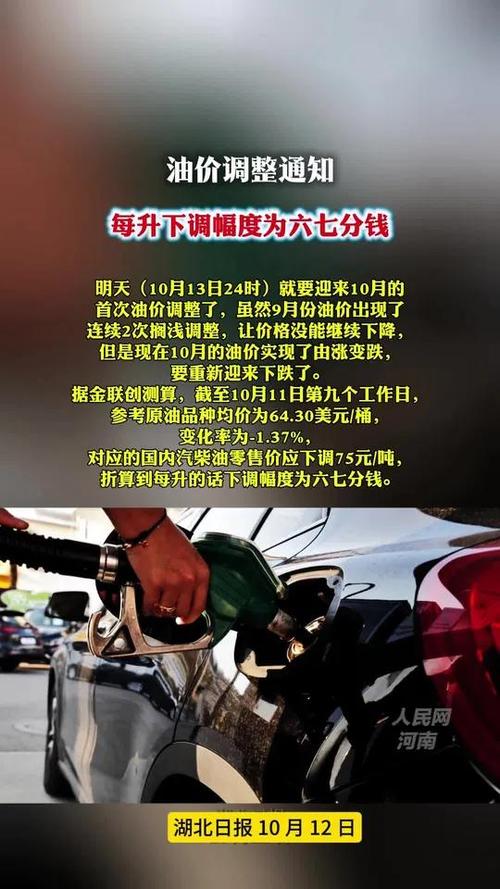 下次油价调整将于10月10日24时进行,下次油价调价是几号